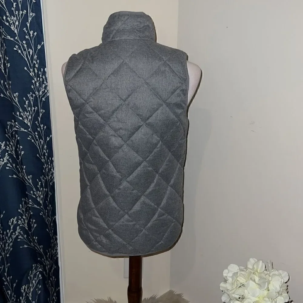 J. Crew  Quilted Down Excursion Vest in Flannel Gray sz XS